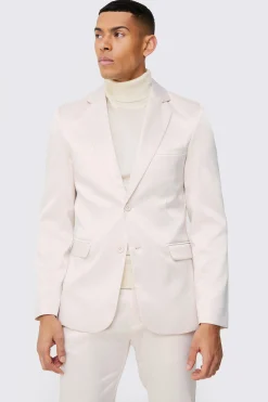 Skinny Fit Satin Blazer | BoohooMAN UK