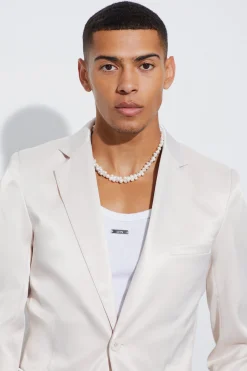 Skinny Fit Satin Suit | BoohooMAN UK
