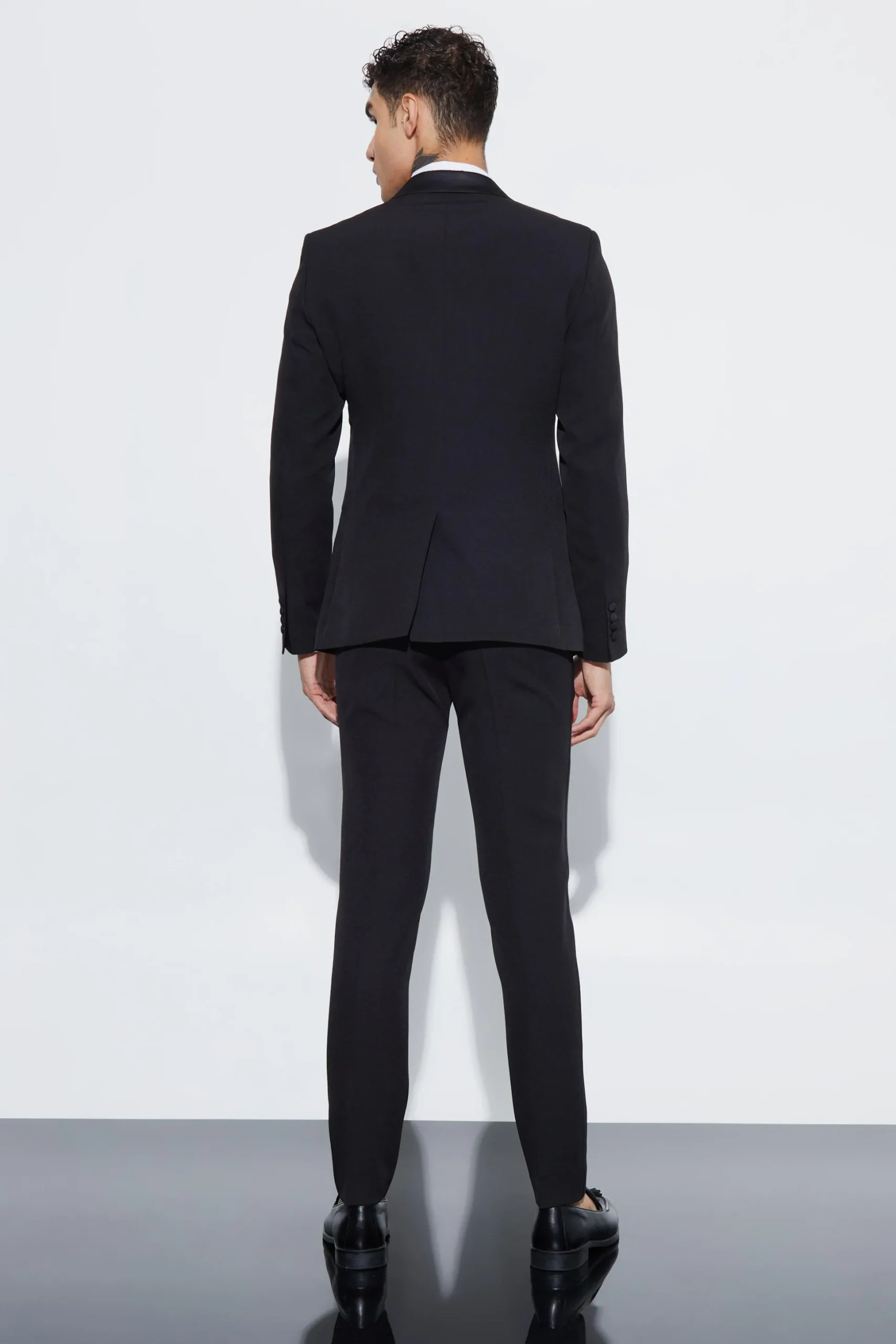 Skinny Fit Single Breasted Tuxedo Jacket | BoohooMAN UK