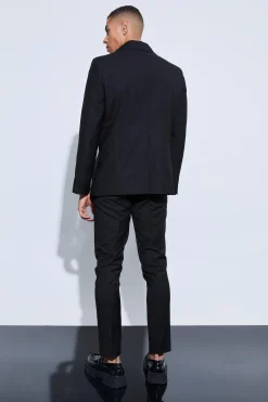 Skinny Fit Zip Hem Suit | BoohooMAN UK