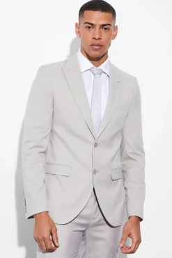 Skinny Linen Crop Suit | BoohooMAN UK