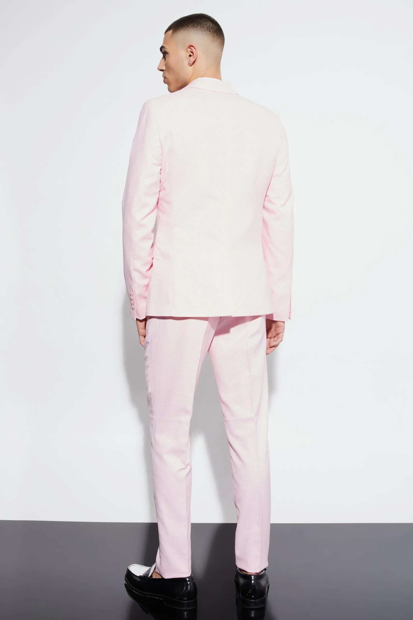 Skinny Micro Texture Suit | BoohooMAN UK
