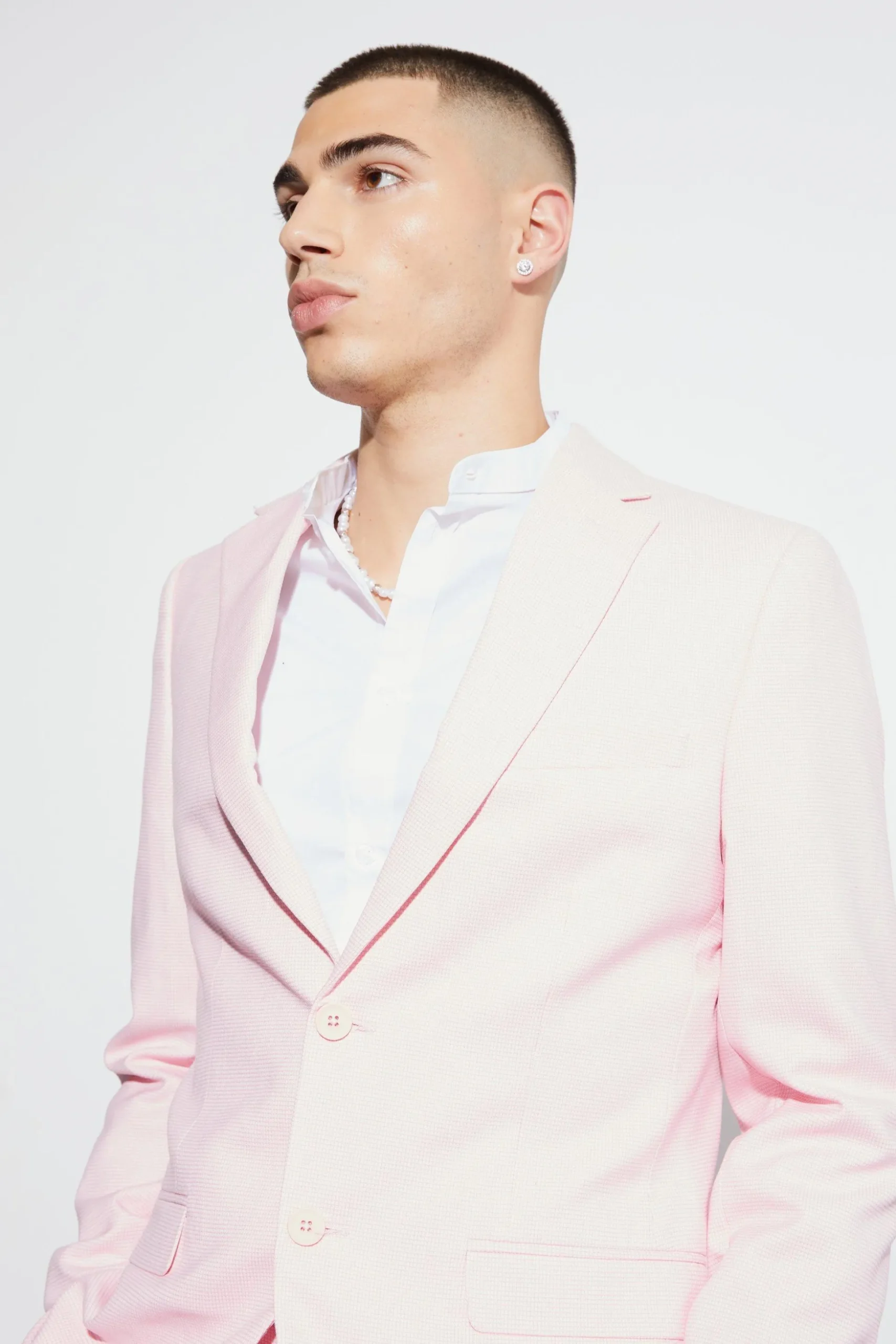 Skinny Micro Texture Suit | BoohooMAN UK