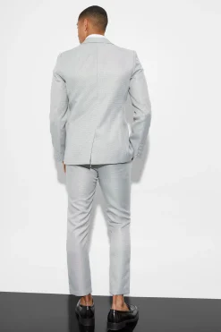 Skinny Single Breast Mini Texture Suit Jacket | BoohooMAN UK