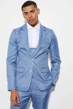 Skinny Single Breast Mini Texture Suit Jacket | BoohooMAN UK