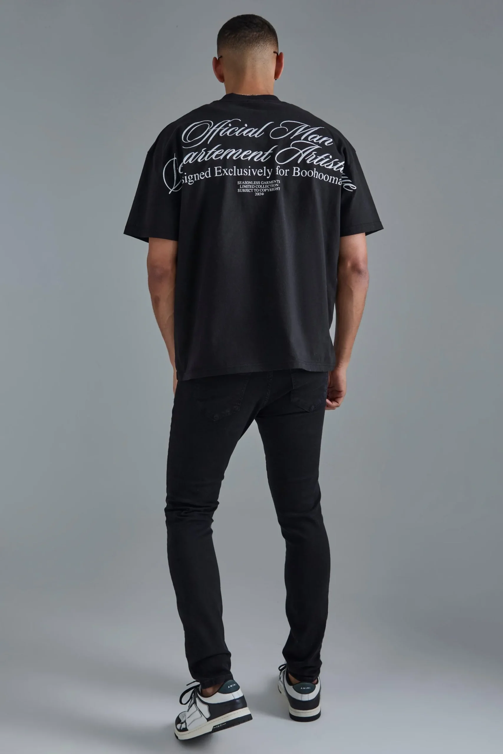 Skinny Stretch All Over Rip Jeans | BoohooMAN UK