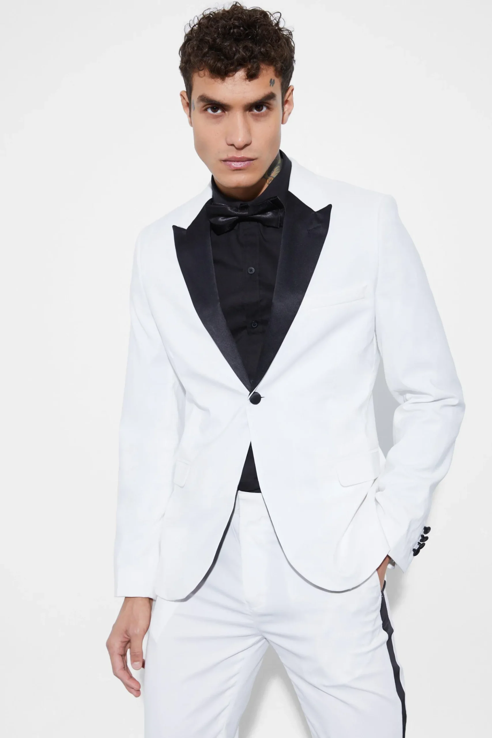 Skinny Tuxedo Single Breasted Suit Jacket | BoohooMAN UK