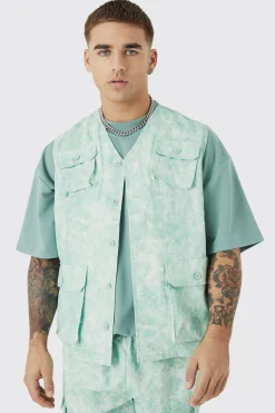 Sleeveless Cargo Utility Vest | BoohooMAN UK