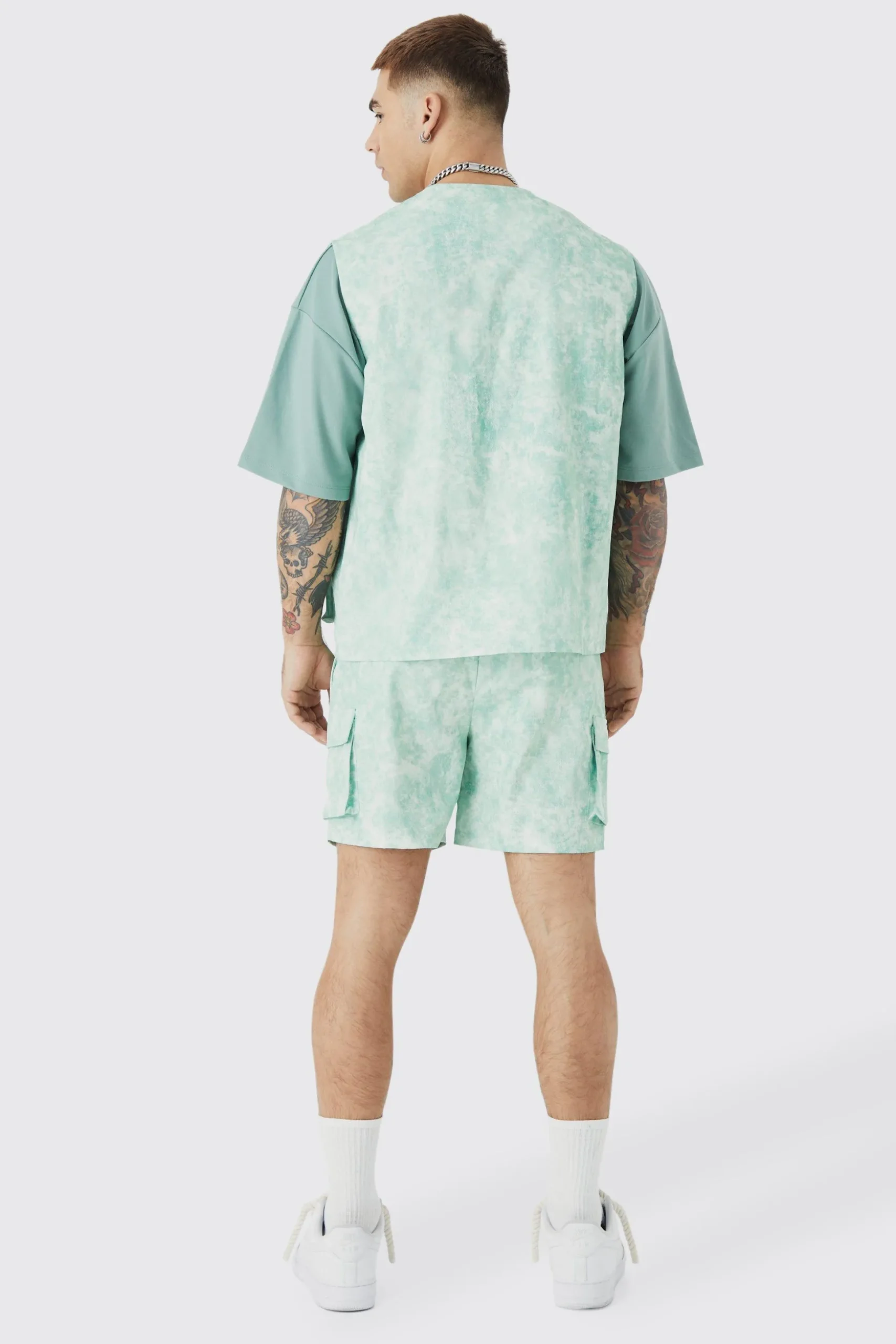Sleeveless Cargo Utility Set | BoohooMAN UK