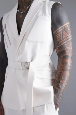 Sleeveless Skinny Fit Suit | BoohooMAN UK