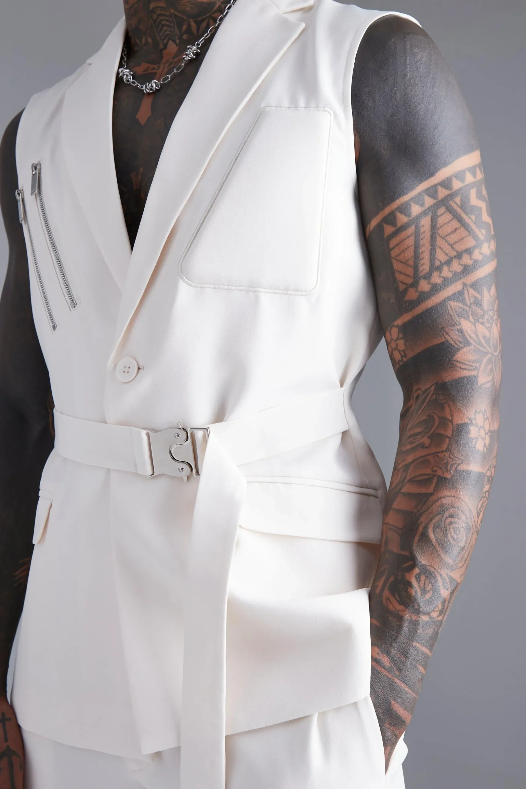 Sleeveless Skinny Fit Suit | BoohooMAN UK