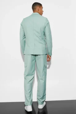 Slim Cargo Suit | BoohooMAN UK