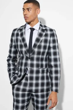 Slim Check Suit | BoohooMAN UK