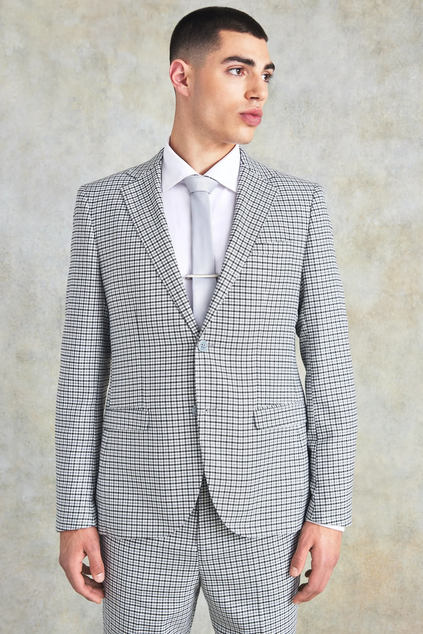 Slim Check Suit | BoohooMAN UK