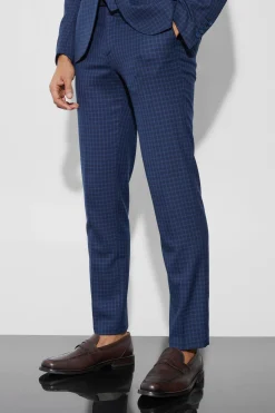 Slim Check Suit Trouser | BoohooMAN UK