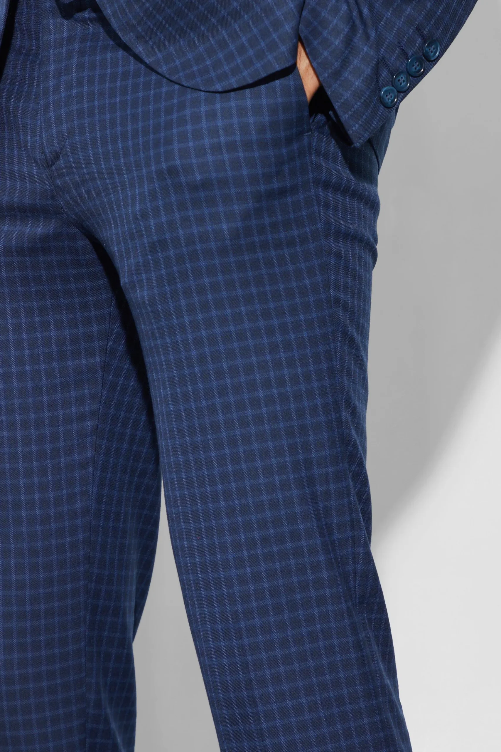 Slim Check Suit Trouser | BoohooMAN UK