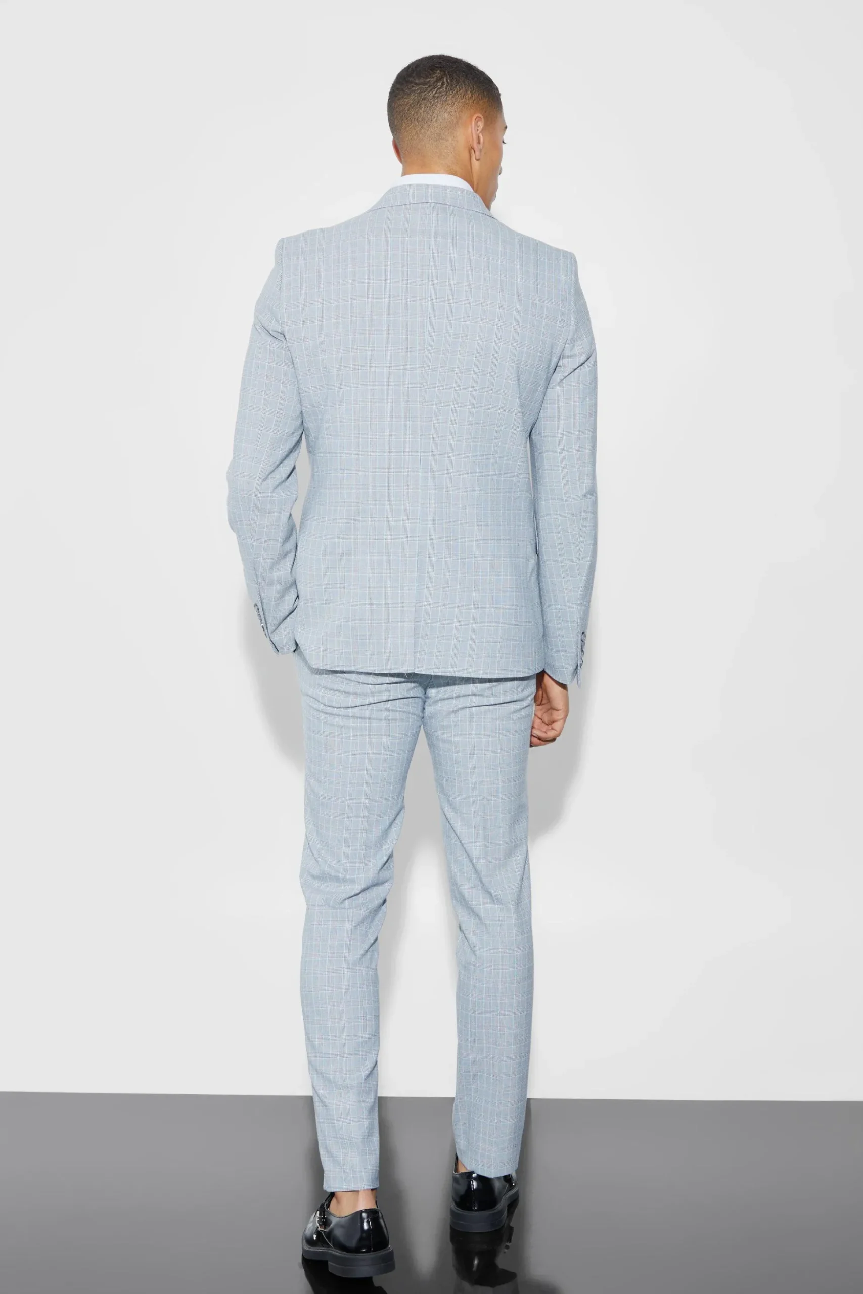 Slim Checked Suit Trousers | BoohooMAN UK