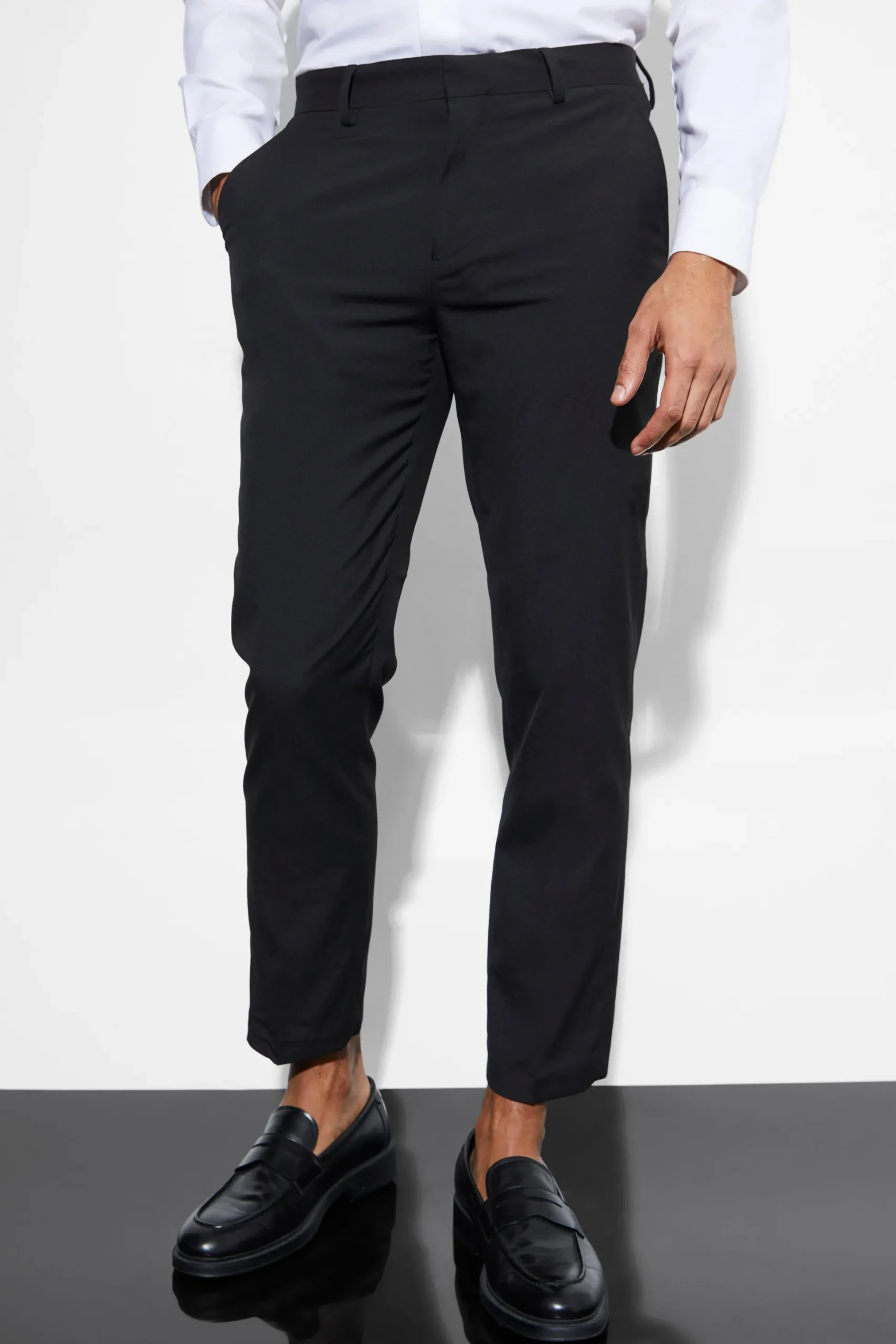 Slim Cropped Suit Trousers | BoohooMAN UK