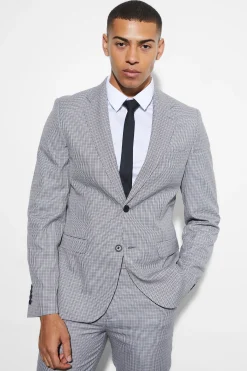 Slim Dogtooth Crop Suit | BoohooMAN UK