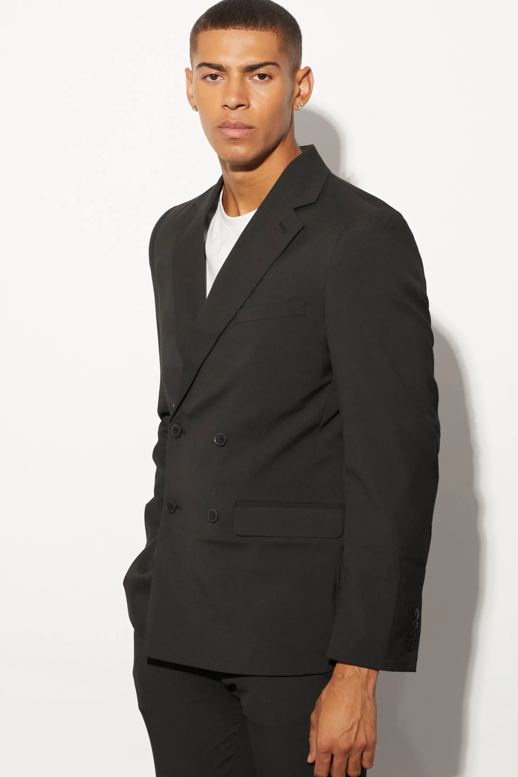 Slim Double Breasted Suit Jacket | BoohooMAN UK