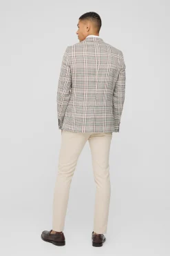 Slim Fit Check Suit | BoohooMAN UK