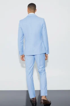 Slim Fit Colour Block Wrap Front Suit | BoohooMAN UK