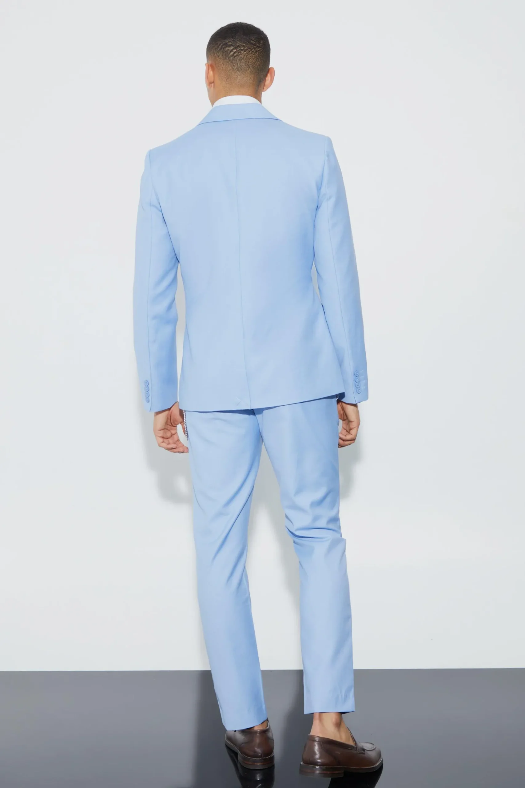 Slim Fit Colour Block Wrap Front Suit | BoohooMAN UK