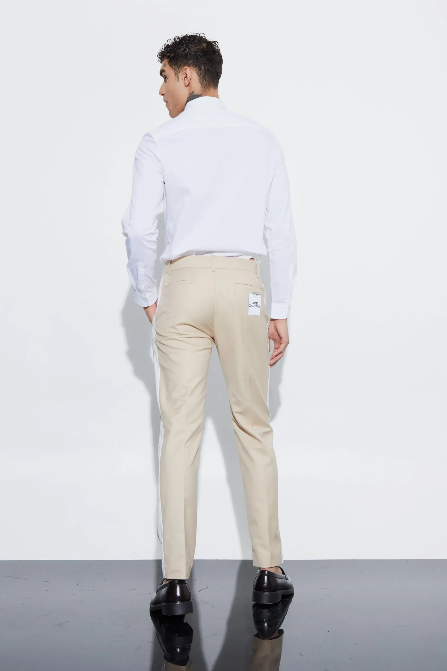 Slim Fit Double Waistband Trouser | BoohooMAN UK