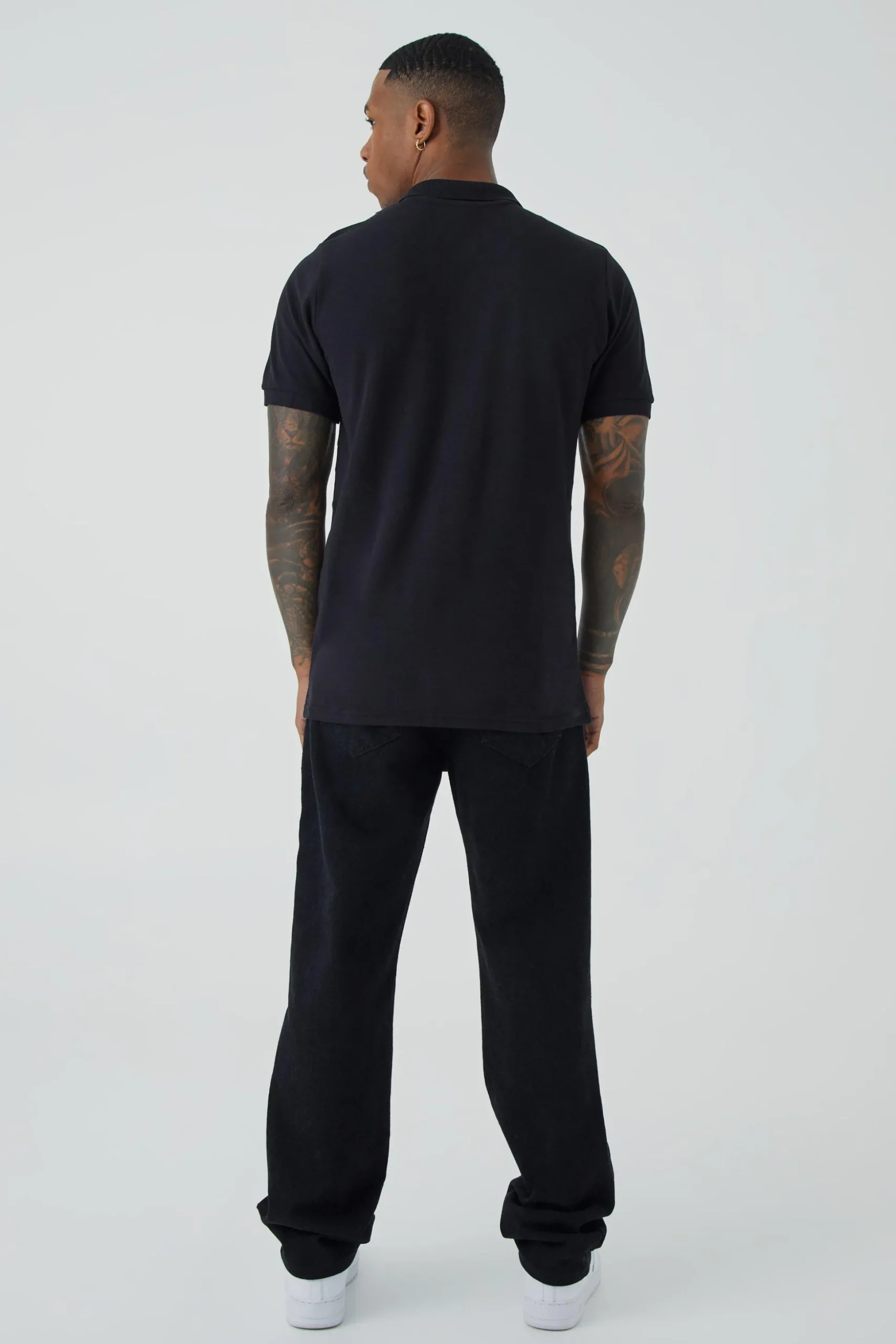 Slim Fit Heart Short Sleeve Pique Polo | BoohooMAN UK