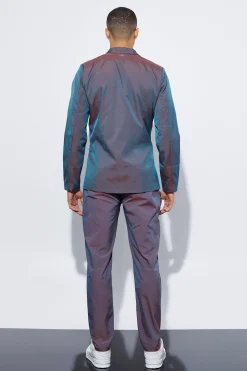 Slim Fit Iridescent Suit | BoohooMAN UK