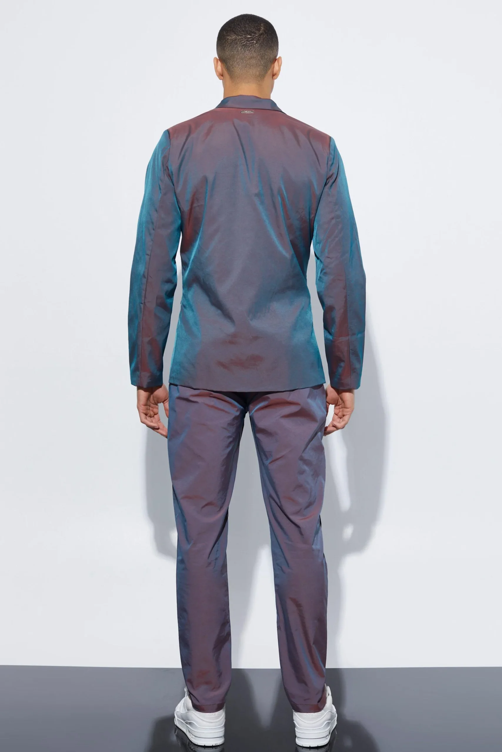 Slim Fit Iridescent Suit | BoohooMAN UK