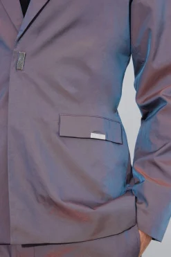 Slim Fit Iridescent Suit | BoohooMAN UK