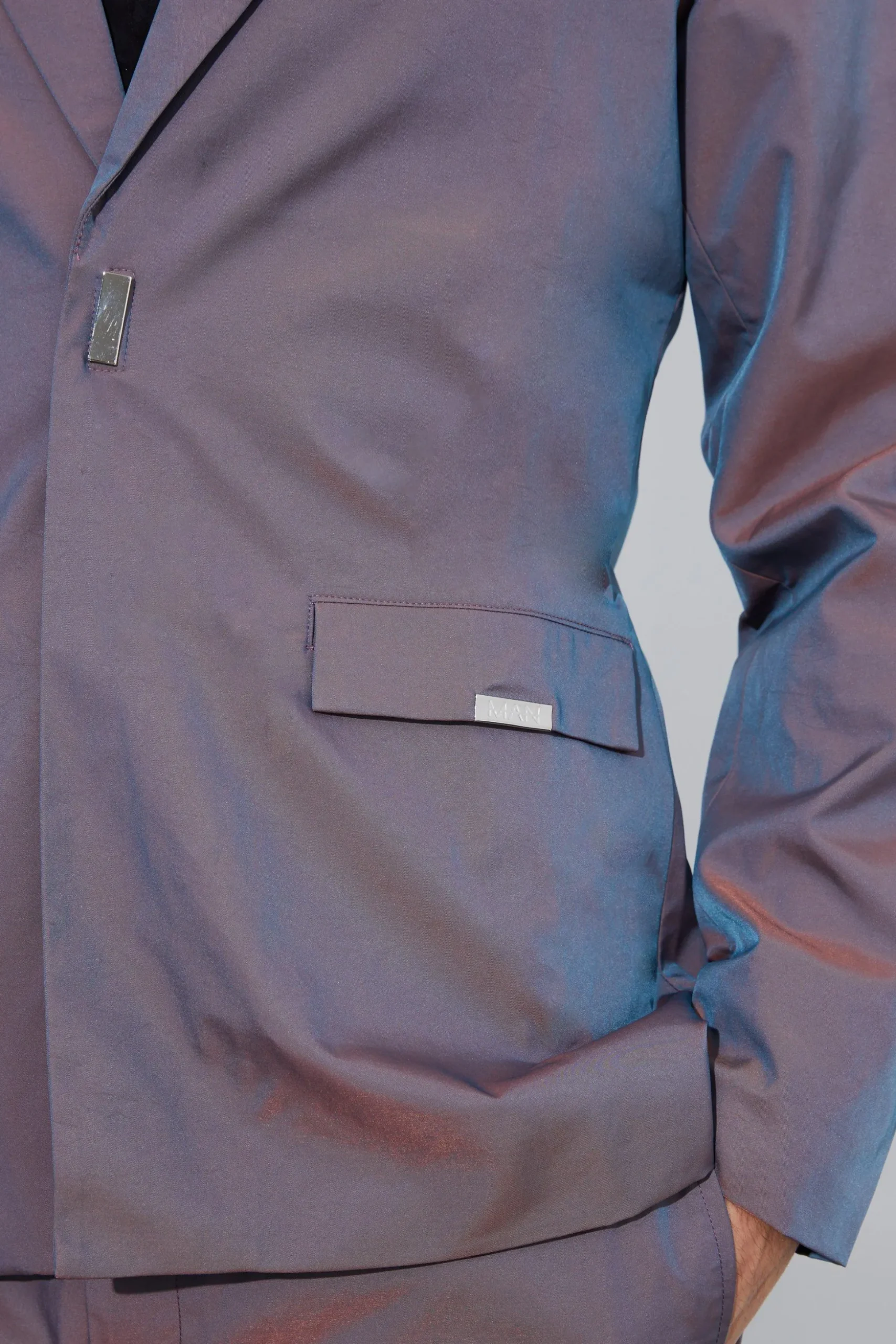 Slim Fit Iridescent Suit | BoohooMAN UK