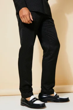 Slim Fit Jacquard Suit | BoohooMAN UK