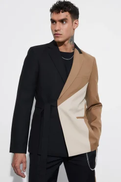 Slim Fit Panel Wrap Suit | BoohooMAN UK