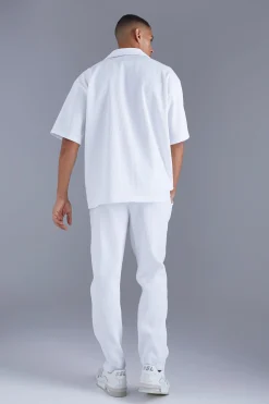 Slim Fit Pleated Trousers | BoohooMAN UK