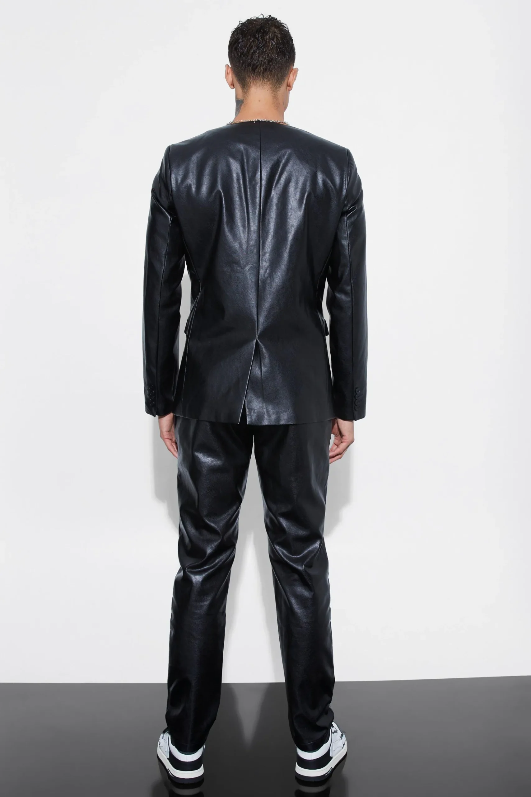 Slim Fit PU Suit | BoohooMAN UK
