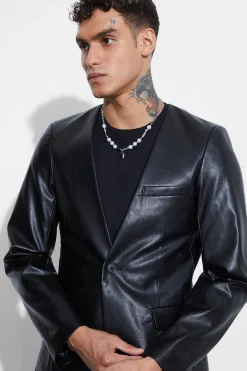 Slim Fit PU Suit | BoohooMAN UK