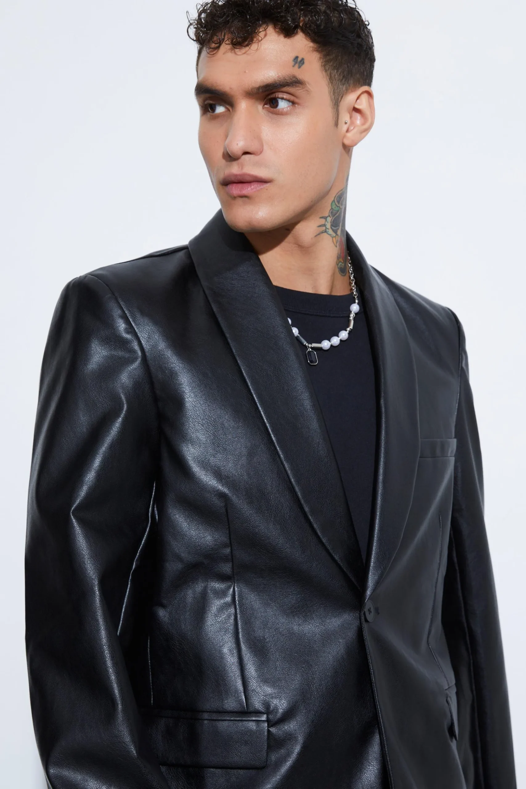 Slim Fit PU Suit | BoohooMAN UK