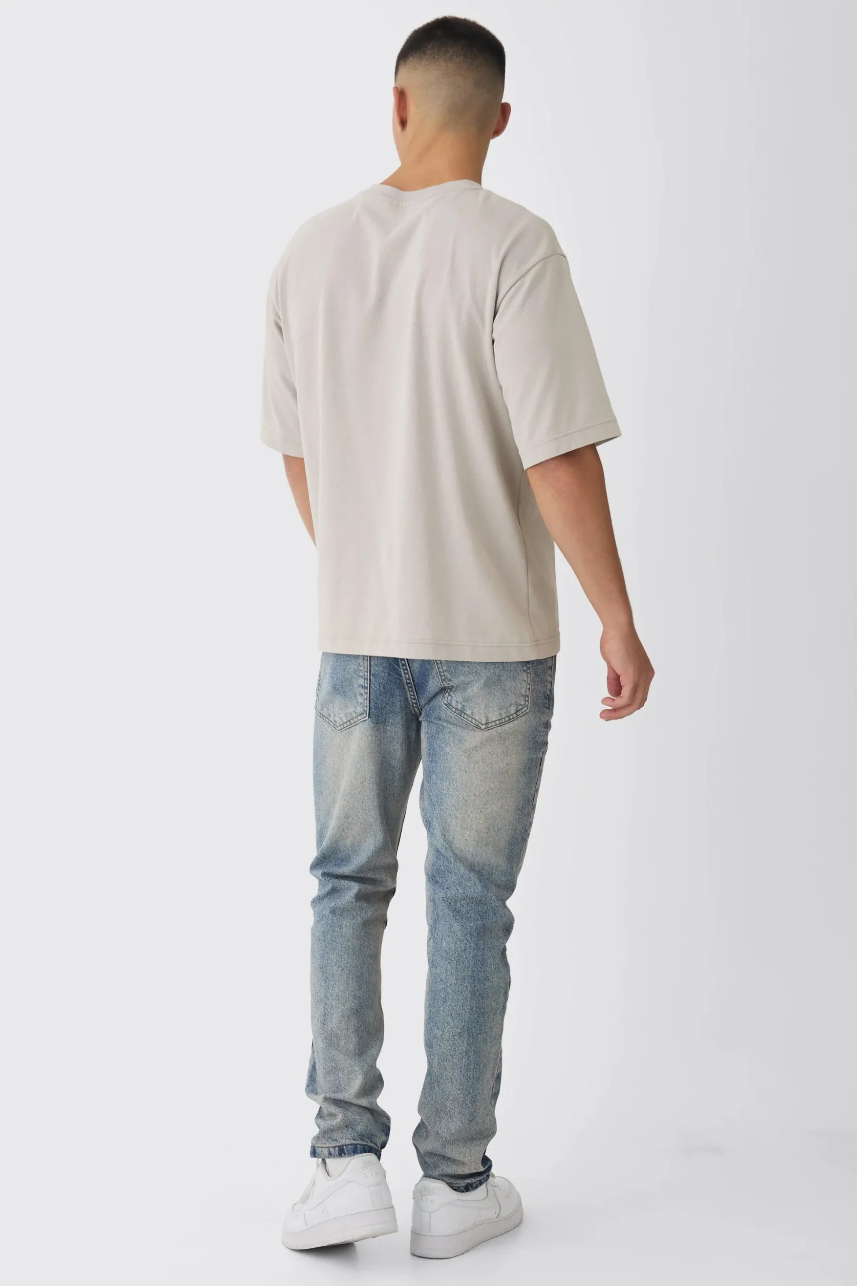 Slim Fit Ripped Stitch Detail Jeans | BoohooMAN UK