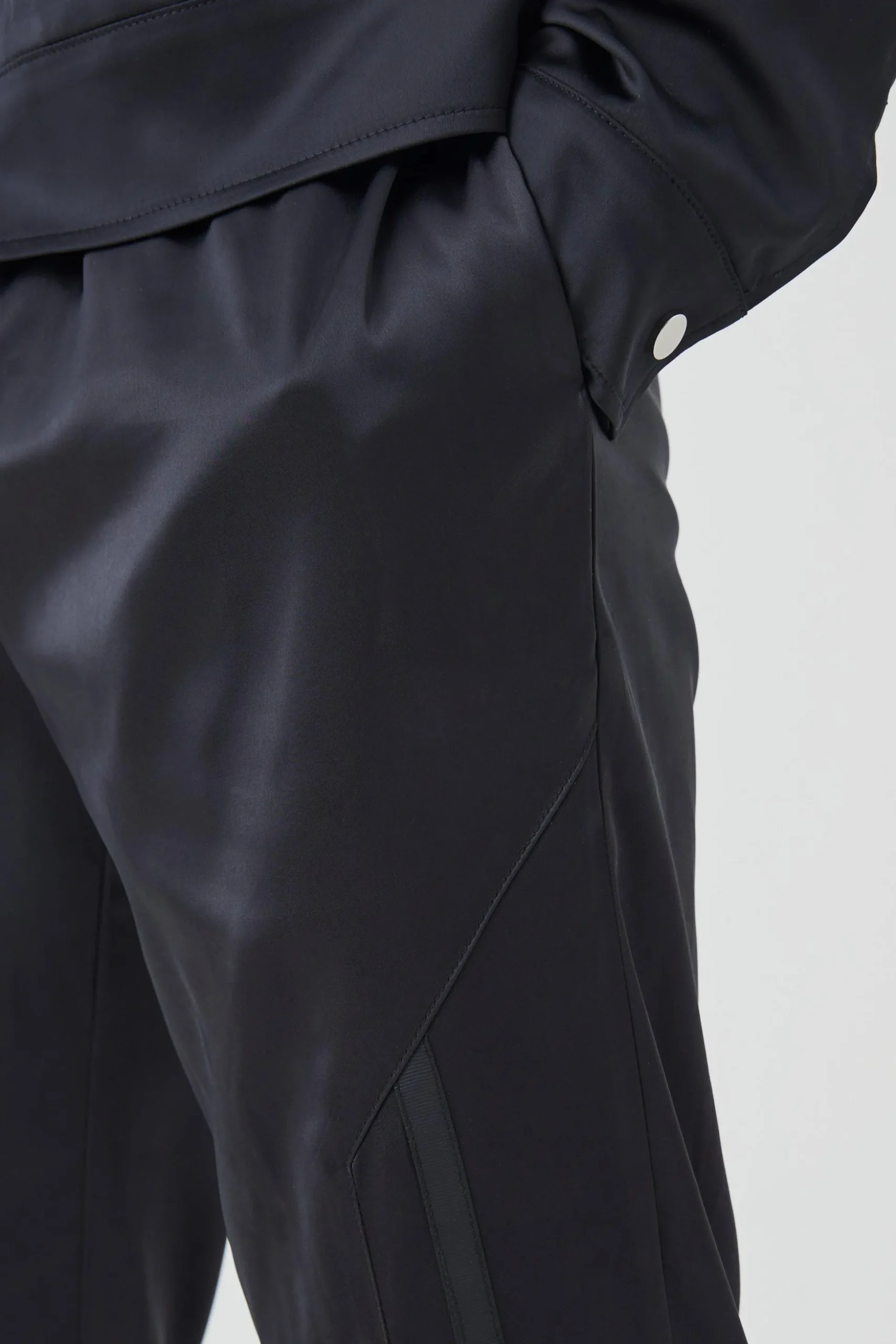 Slim Fit Satin Split Hem Tape Trouser | BoohooMAN UK