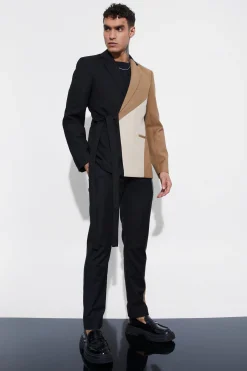 Slim Fit Wrap Panel Blazer | BoohooMAN UK