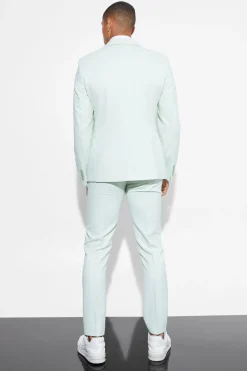 Slim Micro Check Suit | BoohooMAN UK