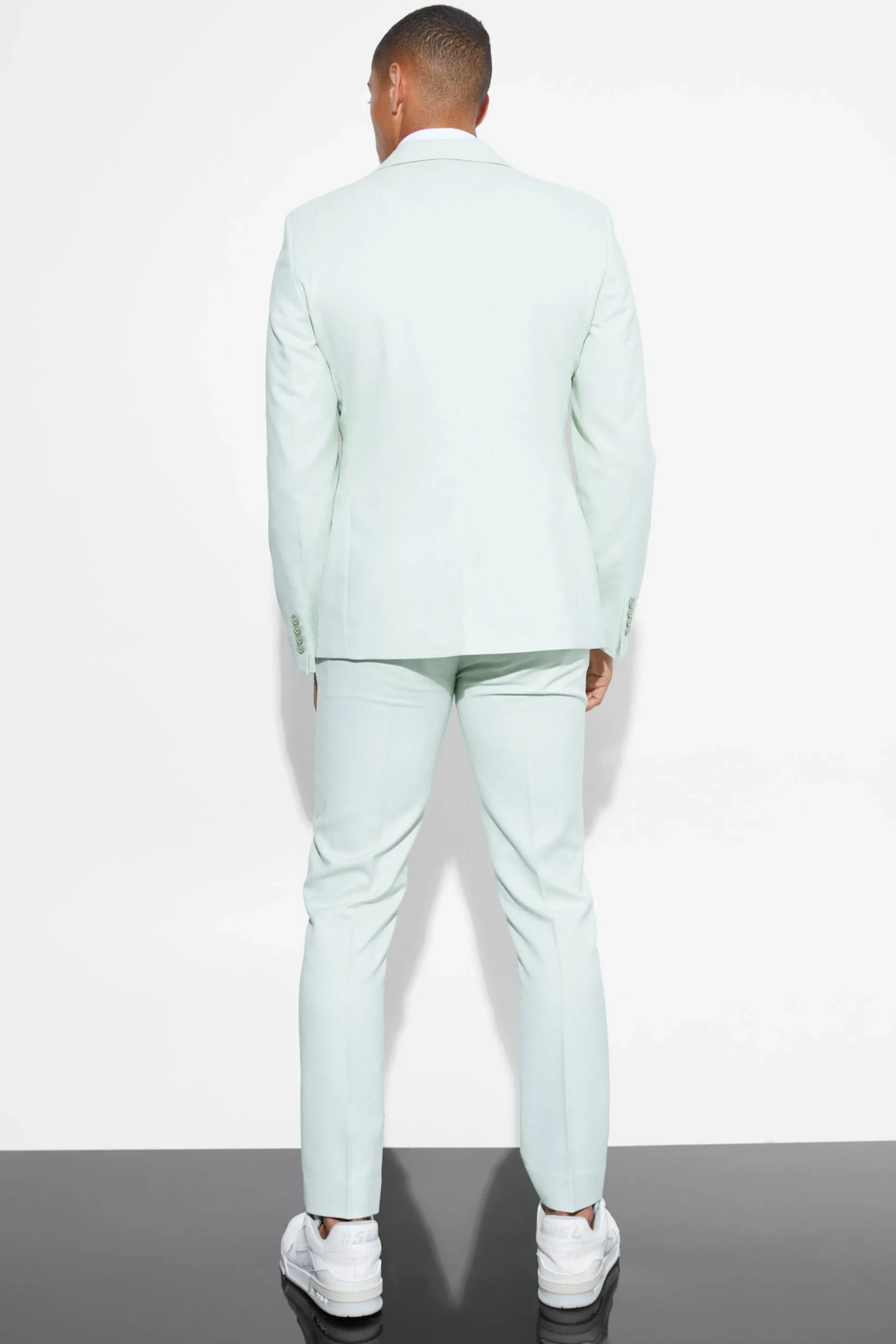 Slim Micro Texture Suit Jacket | BoohooMAN UK