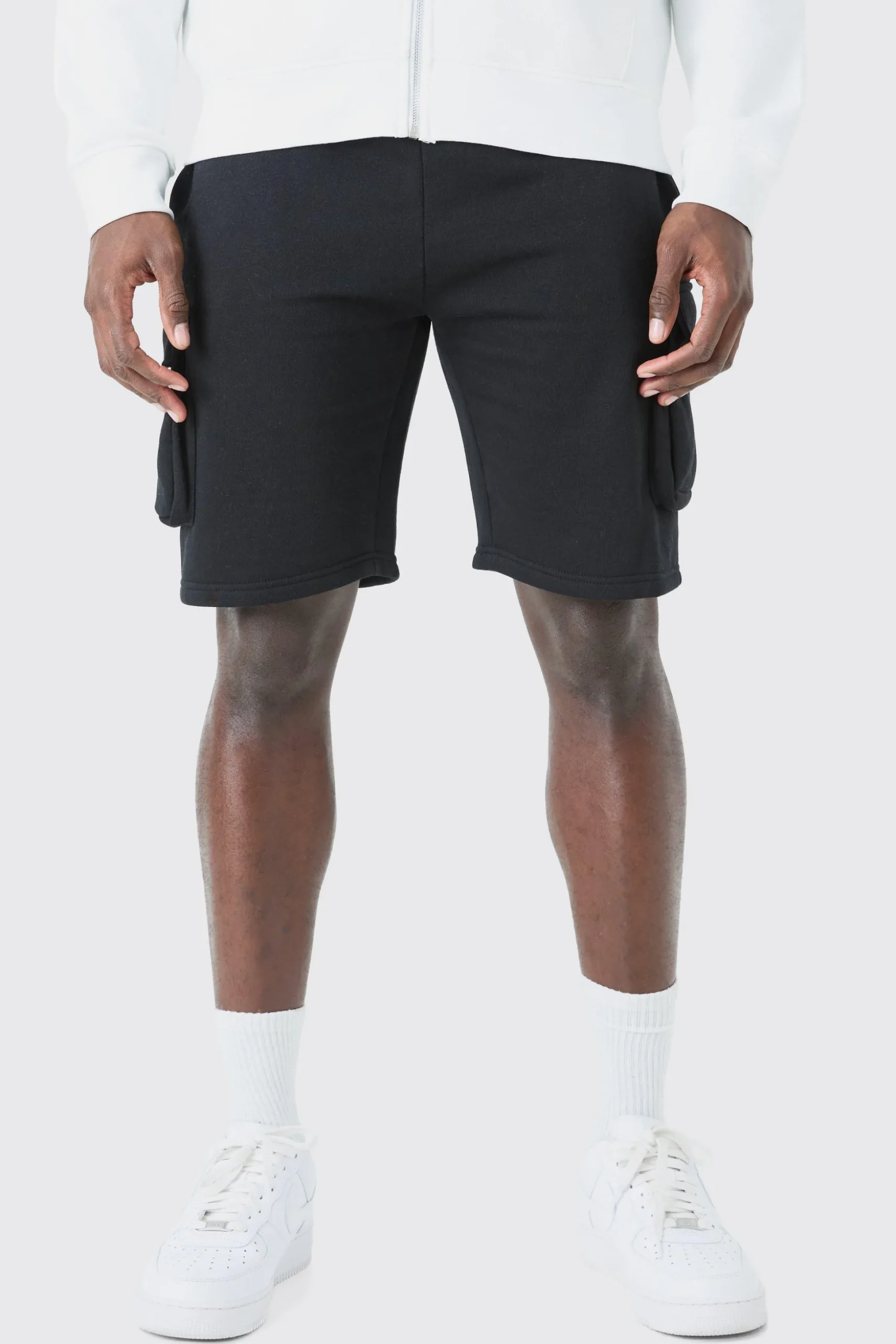 Slim Mid Cargo Jersey Short | BoohooMAN UK