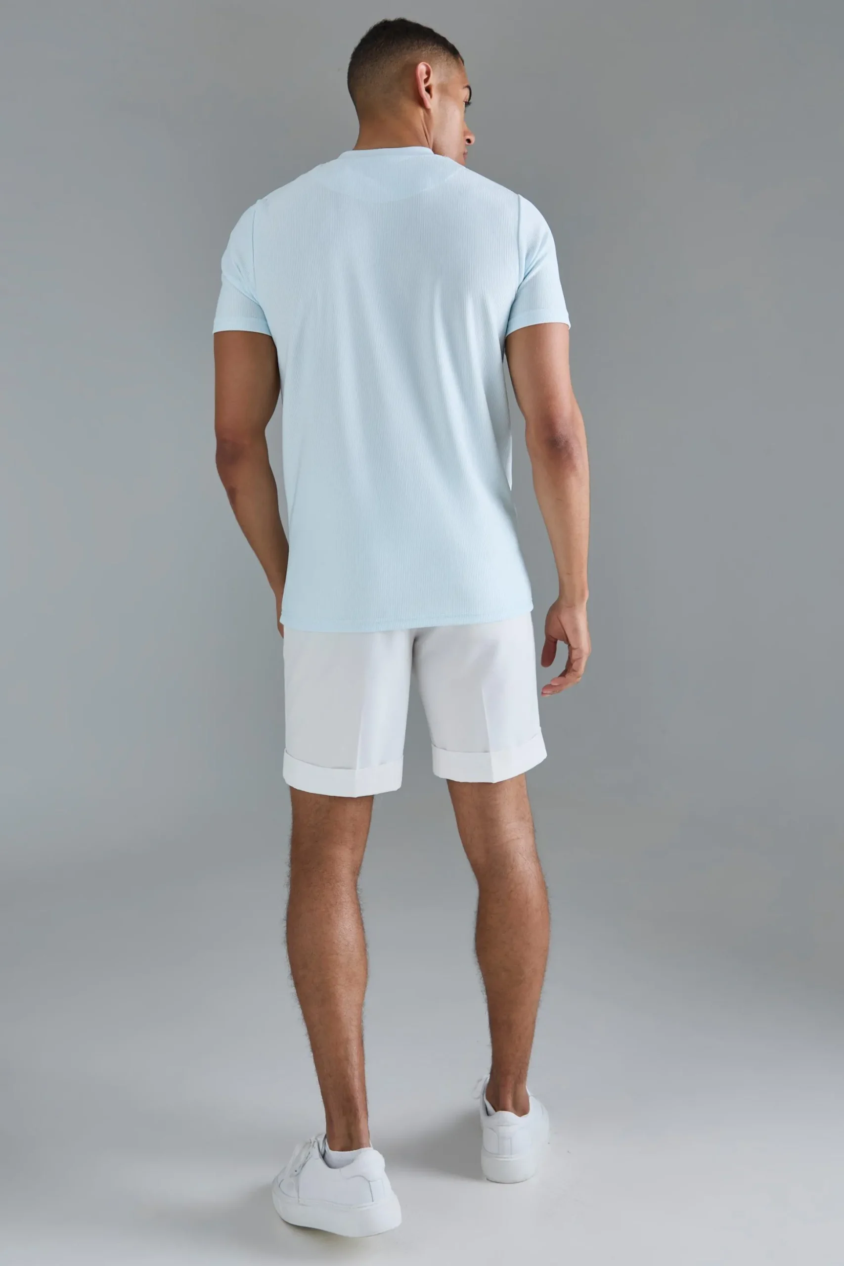 Slim Ottoman Rib T-Shirt | BoohooMAN UK