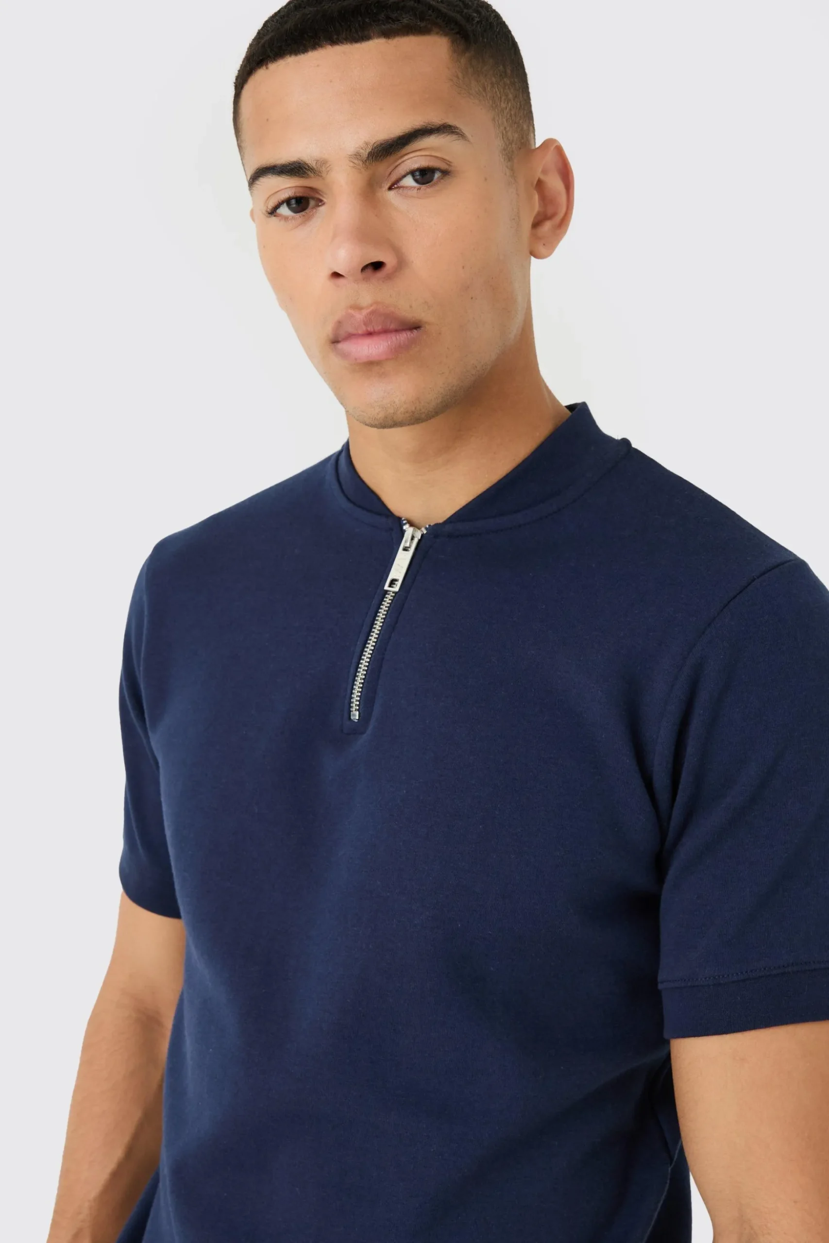 Slim Polo & Short Interlock Set | BoohooMAN UK