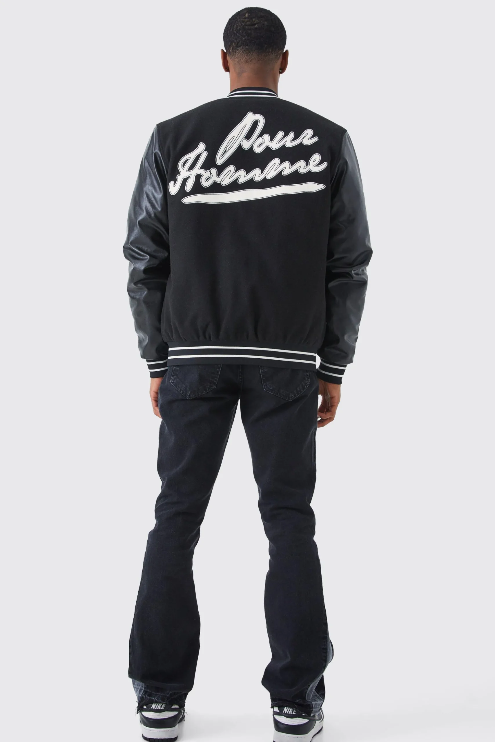 Slim Rigid Flare Contrast Gusset Rip Jeans | BoohooMAN UK