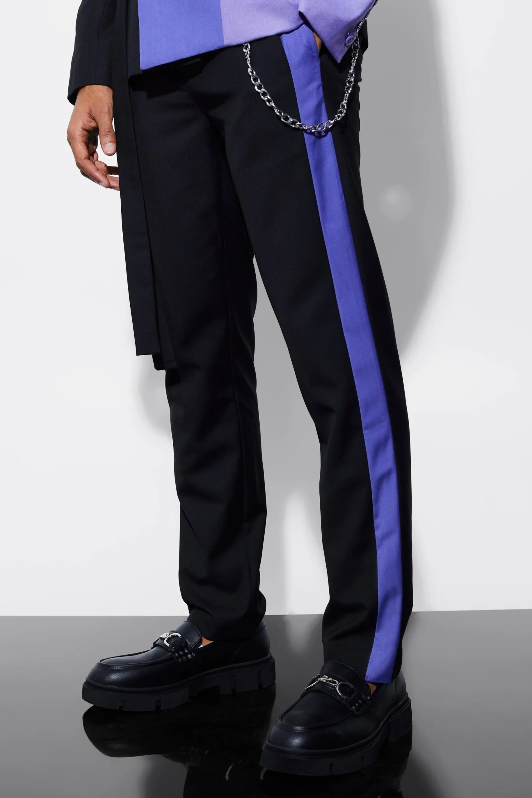 Slim Side Panel Suit Trousers | BoohooMAN UK