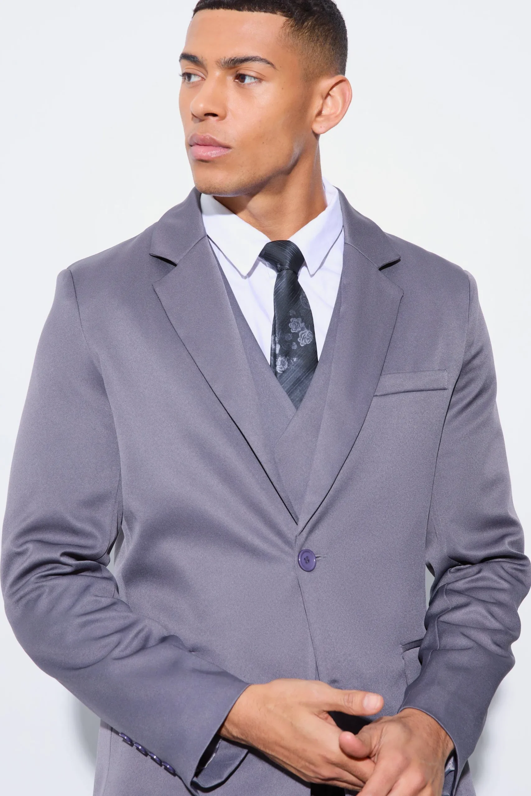 Slim Single Breasted Blazer | BoohooMAN UK